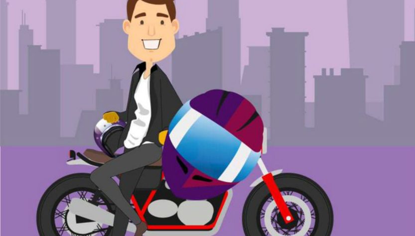 ilustración de repartidor de motocicleta