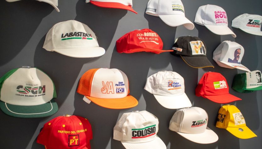 gorras de candidatos a presidente de México de varios partidos